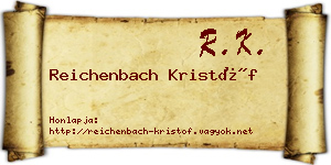 Reichenbach Kristóf névjegykártya